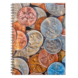 Coined Currency Spiral Notebook