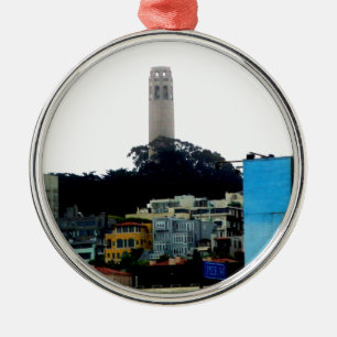 Coit Tower Metal Tree Decoration