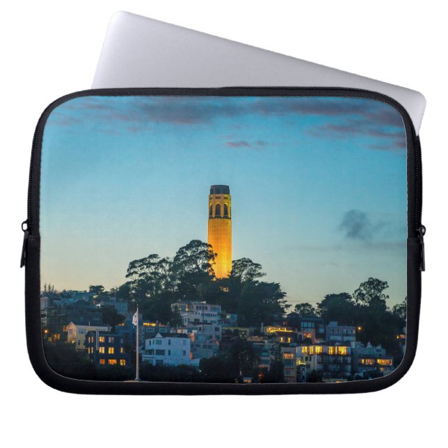 Coit Tower San Francisco – Skyline Photography Art Laptop Sleeve (Front)