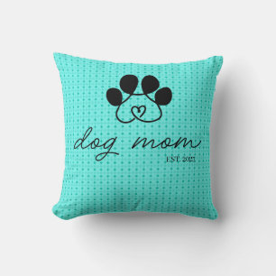 Cojín dog mom customizable mint green cushion