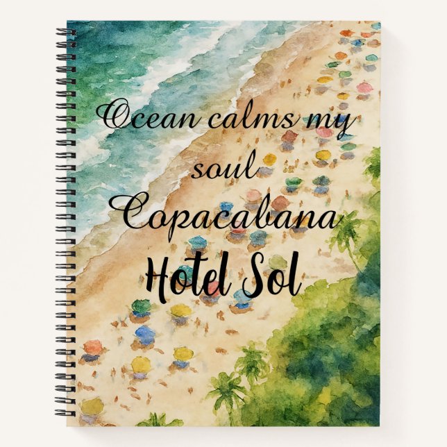 Cojín Playero Personalizable Copacabana Hotel Sol Notebook (Front)
