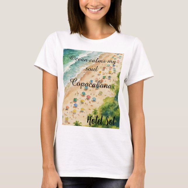 Cojín Playero Personalizable Copacabana Hotel Sol T-Shirt (Front)
