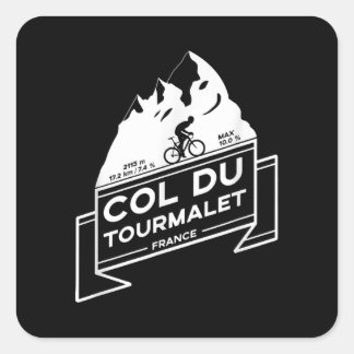 Col Du Tourmalet Road Cycling Square Sticker
