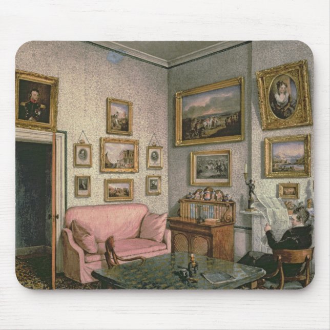 Col. Norcliffe's study at Langton Hall, c.1837 Mouse Pad (Front)