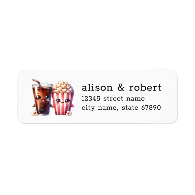 Cola and Popcorn Return Address Labels (Front)