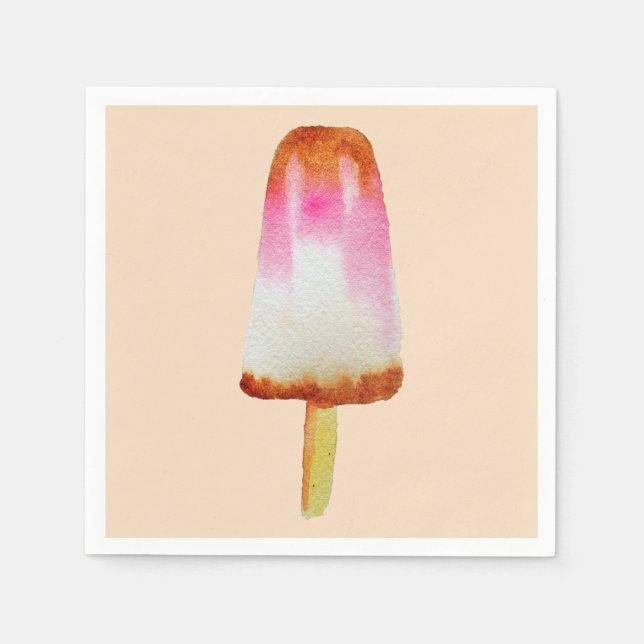 Cola popsicle cute Summertime watercolor art Napkin (Front)