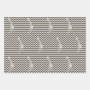 Cola Safari Chevron with Pop Art Giraffe Wrapping Paper Sheet