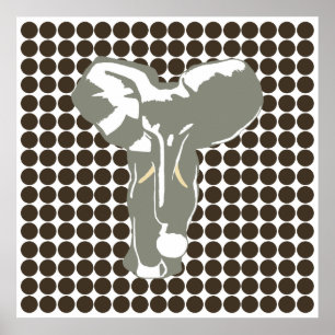 Cola Safari Dot with Pop Art Elephant Poster