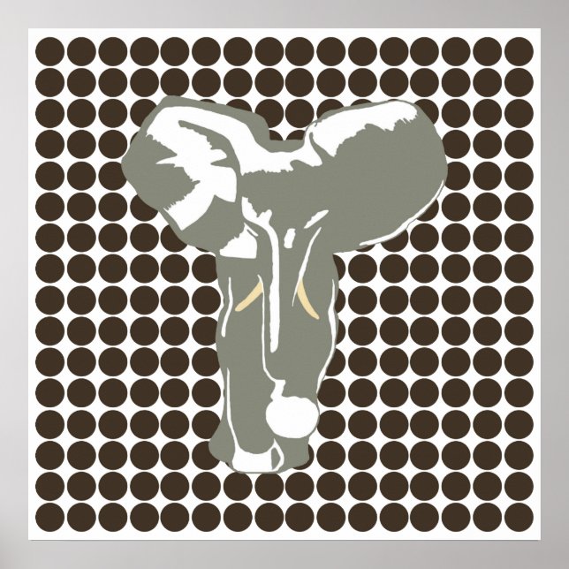 Cola Safari Dot with Pop Art Elephant Poster (Front)