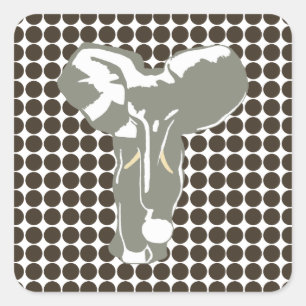 Cola Safari Dot with Pop Art Elephant Square Sticker