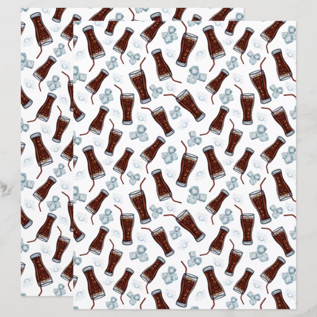 Cola Scrapbook Paper (Front/Back)
