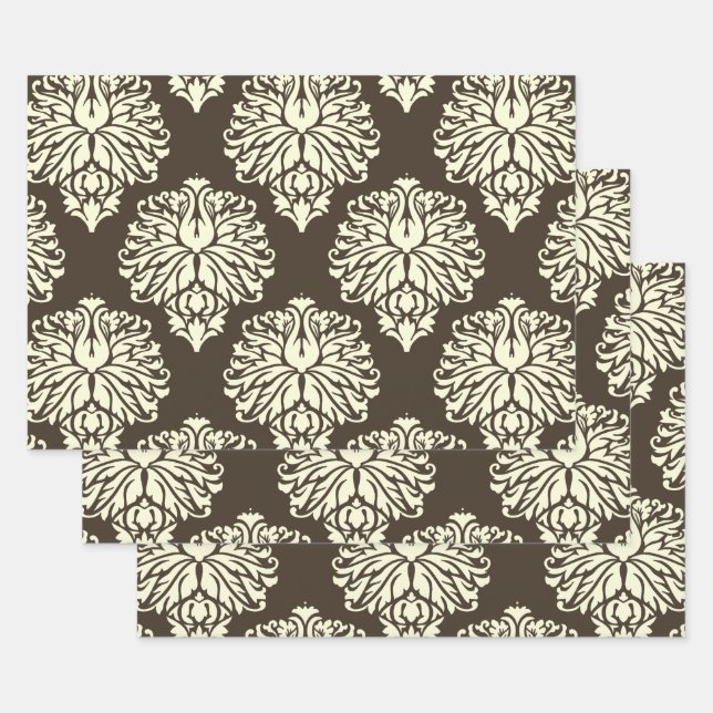 Cola Southern Cottage Damask Wrapping Paper Sheet (Set)