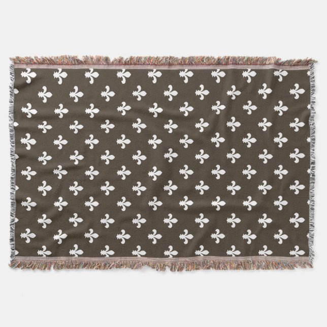 Cola Southern Cottage Fleur de Lys Throw Blanket (Front)