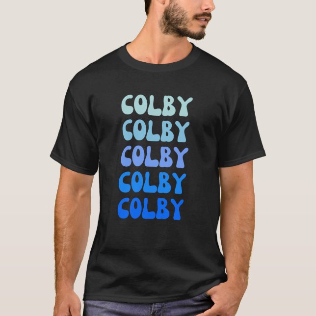 Colby Retro Name Stack Design T-Shirt (Front)