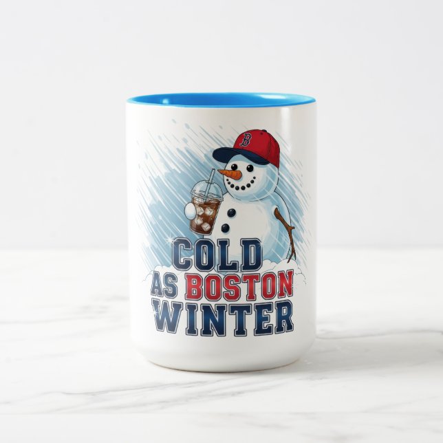 Cold as Boston Winter Two-Tone Coffee Mug (Center)