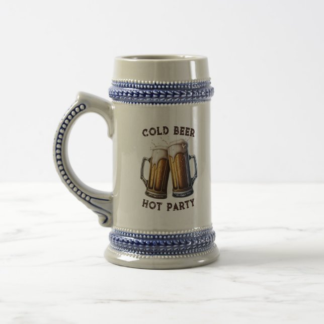 Cold Beer Hot Party Two Pints Perfect Combo Beer Stein (Left)