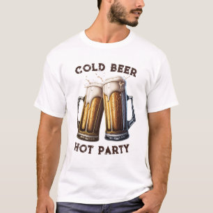 Cold Beer Hot Party Two Pints Perfect Combo T-Shirt