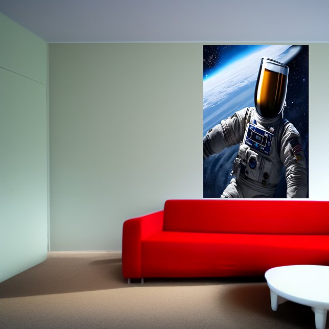 Cold beer in a space suit | AI Art Poster (Creator Uploaded)