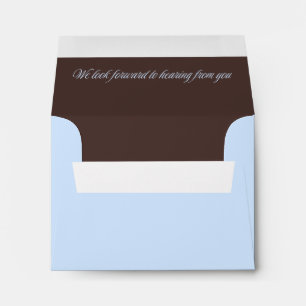 Cold Blue and Brown Wedding RSVP Envelope