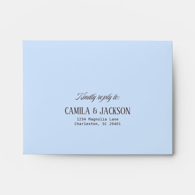 Cold Blue and Brown Wedding RSVP  Envelope (Front)
