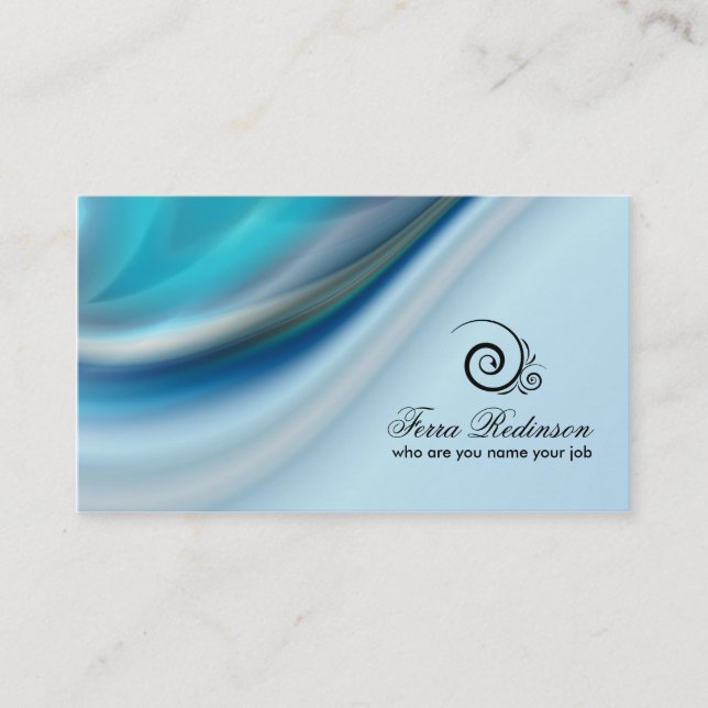 cold blue colour business card (Front)