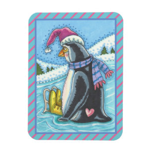 COLD BOTTOM WARM HEART PENGUIN CHRISTMAS MAGNET
