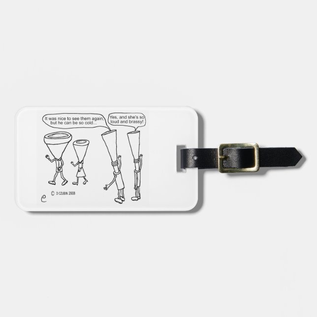 Cold Brass Luggage Tag (Front Horizontal)