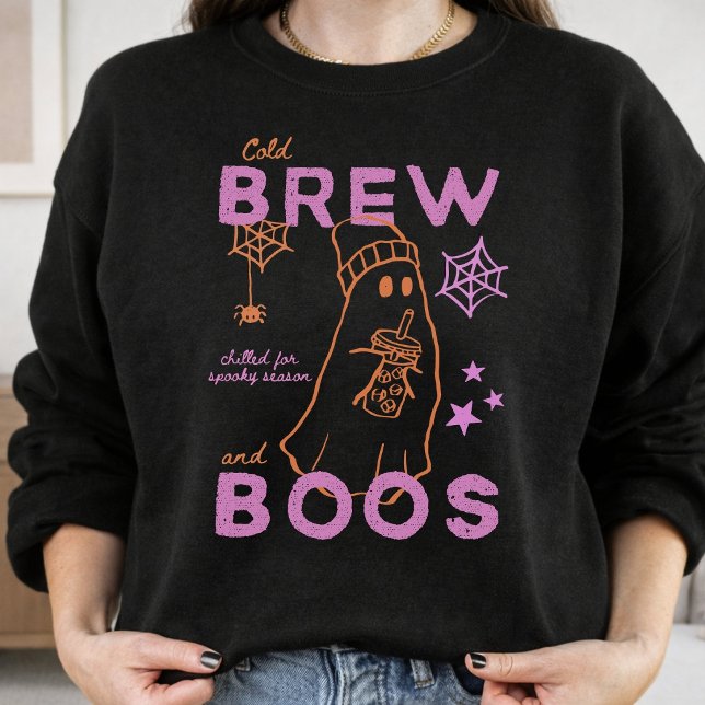 Cold Brew And Boos Funny Halloween Coffee Lover Sweatshirt (Creator Uploaded)