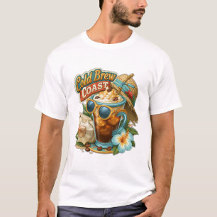 Cold Brew Coast Beach Iced Coffee T-Shirt