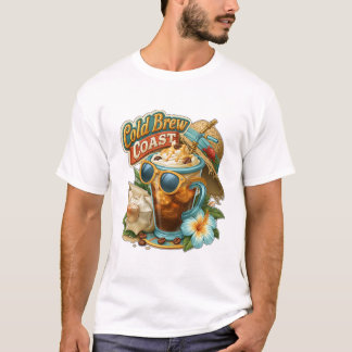 Cold Brew Coast Beach Iced Coffee T-Shirt