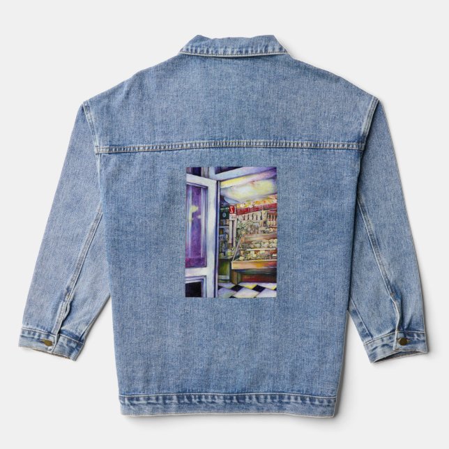 Cold Brew in a Hot Deli Denim Jacket (Back)