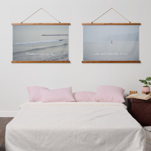 Cold calm sea on a winter day hanging tapestry (Bedroom)