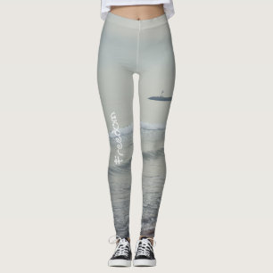 Cold calm sea on a winter day leggings