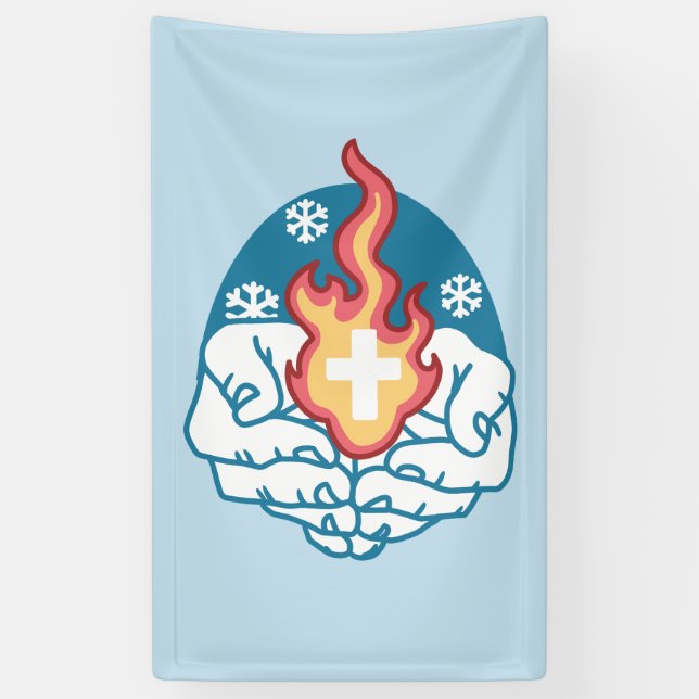 Cold Change, Faith's Fire - Motivational Christian Banner (Vertical)