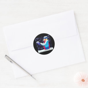 Cold Christmas Caroler Classic Round Sticker