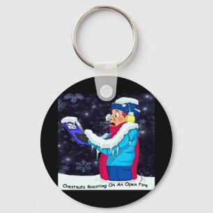 Cold Christmas Caroler Key Ring