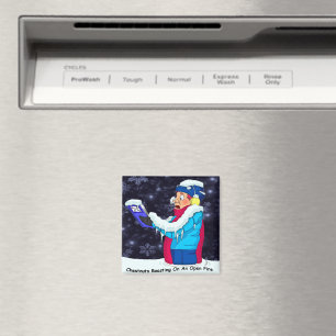 Cold Christmas Caroler Magnet