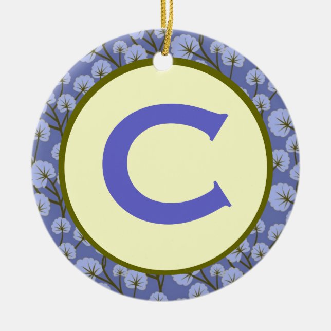 Cold Egypt Monogram Ceramic Tree Decoration (Front)
