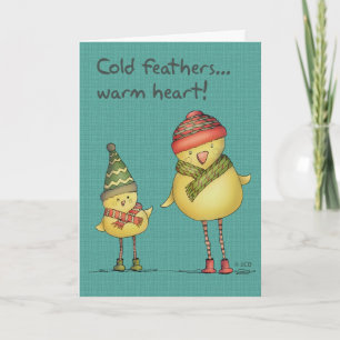 Cold Feathers Greeting Card - teal