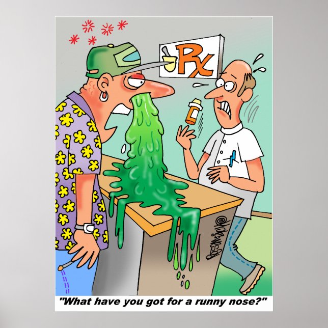 Cold & Flu Season Cartoon Print (Front)