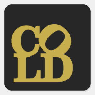 Cold - Gold on Black Square Sticker
