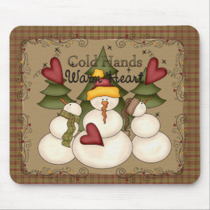 Cold Hands Warm Heart Snowman Mousepad