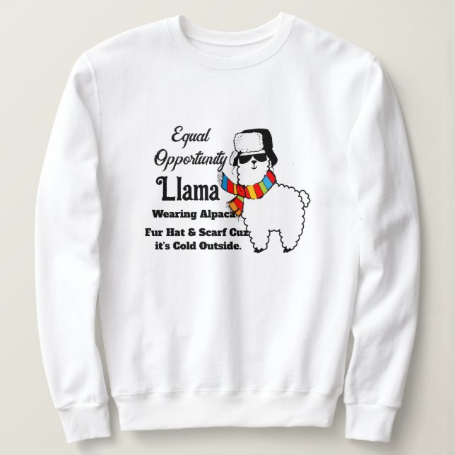 Cold Llama Sweatshirt - Funny Women's Hoodie (Design Front)