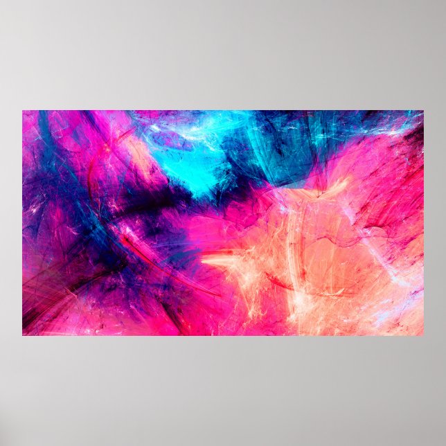 Cold multicolor beautiful futuristic pattern. Abst Poster (Front)