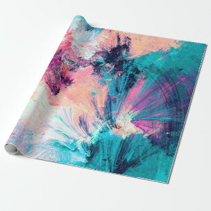 Cold multicolor beautiful futuristic pattern. Abst Wrapping Paper