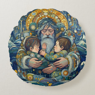 "Cold Night, Strong Arms" Round Pillow