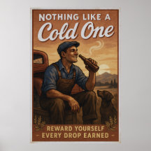 Cold One - Beer Lover Vintage Art