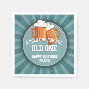 Cold One for the Old One Birthday Party Napkin
