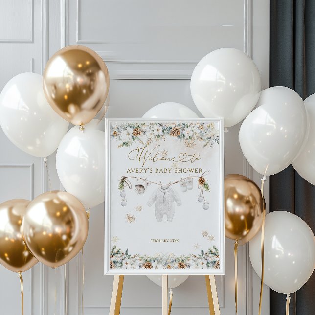 Cold Outside Clothest Line Baby Shower Welcome Poster (Creator Uploaded)