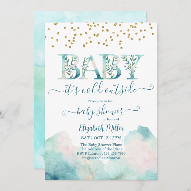 Cold Outside Gender Neutral Baby Shower Invitation (Front/Back)